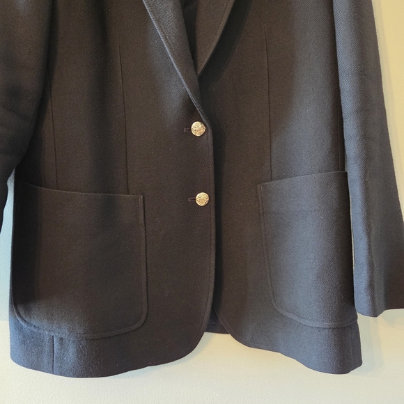 Massimo Dutti Wool Blended Women's Gold Button Professional Blazer Jacket Sz 10 - Picture 7 of 14
